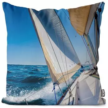 VOID Парусная лодка Чехол на подушку для парусного спорта Полиэстер Водонепроницаемая подушка для улицы и помещения Размер: 40 x 40 см