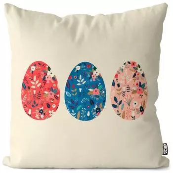VOID Пасхальные яйца Цветы Гнездо Декоративная наволочка Полиэстер Водонепроницаемая подушка для улицы и дома Размер: 80 x 80 см