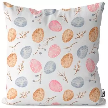 VOID Пасхальные яйца Пальмовые котята Пасхальный чехол для подушки Полиэстер Водонепроницаемая подушка для улицы и дома Размер: 80 x 80 см