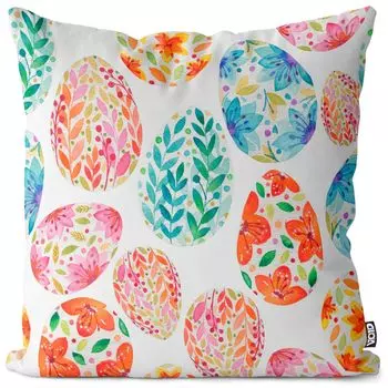 VOID Пасхальные яйца Пасхальные яйца Чехол на подушку Чехол из полиэстера водонепроницаемый для улицы и дома, размер подушки: 60 x 60 см