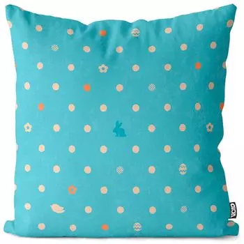 VOID пасхальный узор в виде кролика в горошек, чехол для подушки, полиэстер, водонепроницаемый, для улицы, для дома, размер подушки: 80 x 80 см