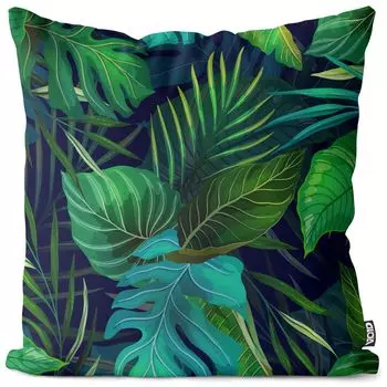 VOID Плоский чехол для подушки с экзотическими растениями Полиэстер Водонепроницаемая подушка для улицы и дома Размер: 60 x 60 см