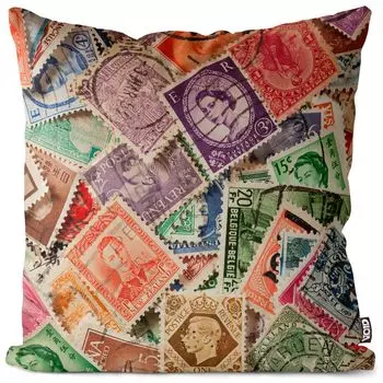 VOID Почтовые марки Коллекция почтовых подушек Чехол Полиэстер Водонепроницаемая подушка для улицы и дома Размер: 60 x 60 см