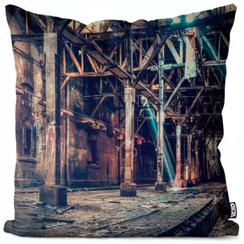 VOID покрасочный цех, заводской зал, наволочка, наволочка, полиэстер, водонепроницаемый, для улицы, в помещении, размер подушки: 80 x 80 см