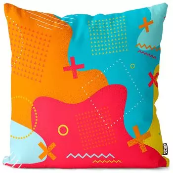 VOID Pop Art Colors Splash Чехол на подушку Полиэстер Водонепроницаемая подушка для улицы и дома Размер: 80 x 80 см