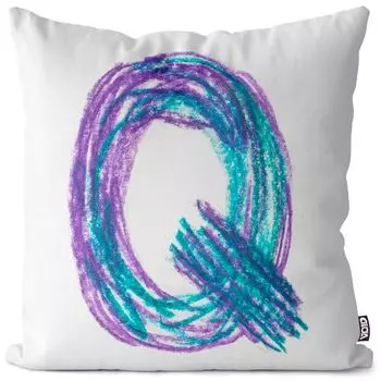 VOID Q Буквенное название Цветной чехол для подушки-карандаша Полиэстер Водонепроницаемая подушка для улицы и дома Размер: 80 x 80 см