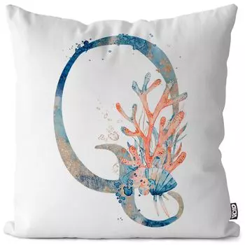 VOID Q Буквы Название шрифта Чехол на подушку Полиэстер Водонепроницаемая подушка для улицы и дома Размер: 60 x 60 см