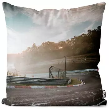 VOID Race Track Race Day Автомобильный чехол на подушку из полиэстера Водонепроницаемая подушка для улицы и помещения Размер: 60 x 60 см