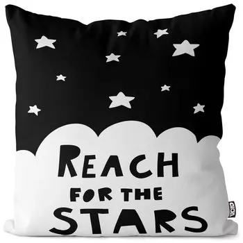 VOID Reach for the Stars Чехол для подушки с рисунком из полиэстера Водонепроницаемая подушка для улицы и дома Размер: 80 x 80 см