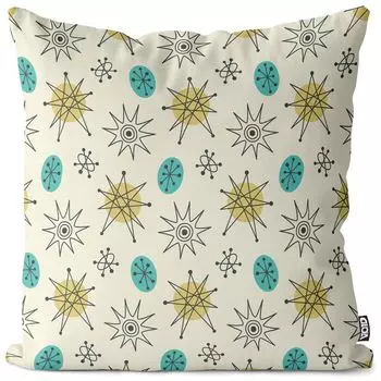 VOID Ретро-дизайн с рисунком 70-х годов Чехол на подушку Полиэстер Водонепроницаемая подушка для улицы и дома Размер: 80 x 80 см
