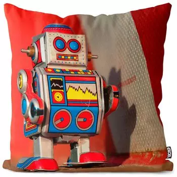 VOID Робот Оловянная игрушка Чехол на подушку Полиэстер Водонепроницаемая подушка для улицы и дома Размер: 80 x 80 см