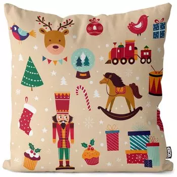 VOID Рождественские подарки 1 Чехол Наволочка Полиэстер Водонепроницаемая подушка для улицы и дома Размер: 80 x 80 см