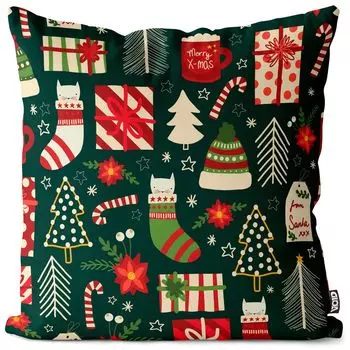 VOID Рождественские подарки Чехол для подушки с изображением кошки Чехлы для подушек Полиэстер Водонепроницаемая подушка для улицы и дома Размер: 80 x 80 см