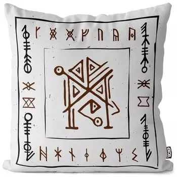 VOID Runes Священное Писание Чехол на подушку викингов Полиэстер Водонепроницаемая подушка для улицы и дома Размер: 60 x 60 см