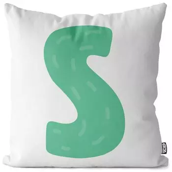 VOID S Буква алфавита Имя Чехол на подушку Полиэстер Водонепроницаемая подушка для улицы и дома Размер: 60 x 60 см