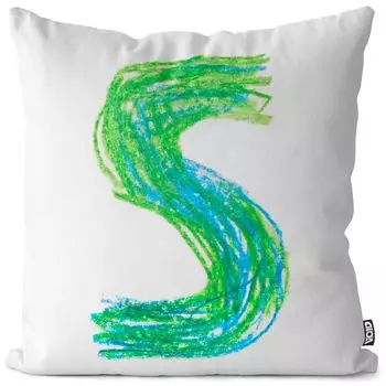 VOID S буква S, цветной чехол на подушку-карандаш, полиэстер, водонепроницаемый, для улицы и дома, размер подушки: 60 x 60 см