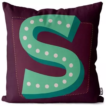 VOID S буквы винтажные инициалы чехол на подушку чехол на подушку из полиэстера водонепроницаемый для улицы и дома, размер подушки: 80 x 80 см