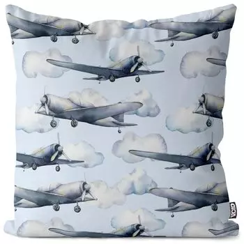 VOID Самолеты Облака Чехол на подушку Полиэстер Водонепроницаемая подушка для улицы и дома Размер: 60 x 60 см