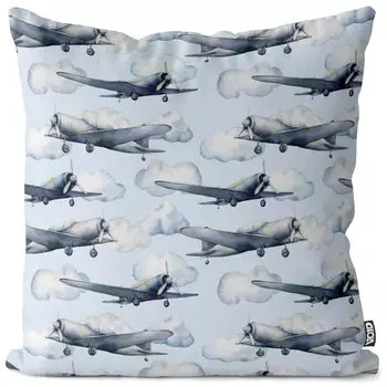 VOID Самолеты Облака Чехол на подушку Полиэстер Водонепроницаемая подушка для улицы и дома Размер: 80 x 80 см