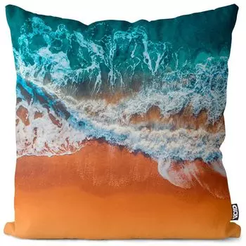 VOID Sea Surf Пляжный песок Чехол на подушку из полиэстера Водонепроницаемая подушка для улицы и дома Размер: 80 x 80 см
