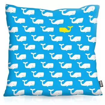 VOID Семья китов в океане Чехлы на подушки Чехлы для подушек Для улицы и дома Кит Кит Морской, Размер подушки: 80 x 80 см, Цвет подушки: Голубой