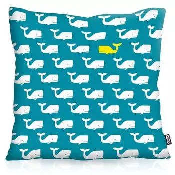 VOID Семья китов в океане Чехол на подушку Чехол для подушки Для улицы и дома Кит Кит морской, Размер подушки: 80 x 80 см, Цвет подушки: бирюзовый