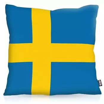 VOID Швеция Швеция Полиэстер Чехлы для подушек Флаг Вентилятор Чехлы для уличных и внутренних красочных подушек Размер: 60 x 60 см