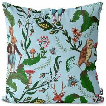 VOID Сказочный кролик Сова Чехол на подушку Полиэстер Водонепроницаемая подушка для улицы и дома Размер: 60 x 60 см