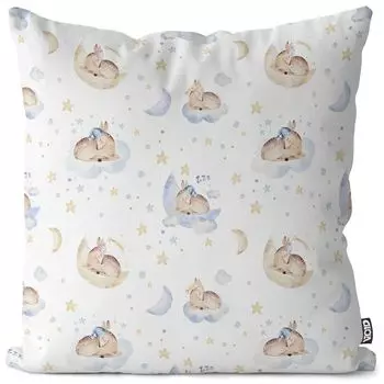 VOID Sleep well, чехол для подушки с оленем, чехол для подушки, полиэстер, водонепроницаемый, для улицы и дома, размер подушки: 80 x 80 см