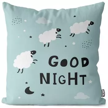 VOID Sleep Well Овцы Животные Наволочка Наволочка Полиэстер Водонепроницаемый На открытом воздухе В помещении, Размер подушки: 80 x 80 см