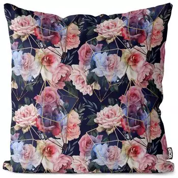 VOID Современный чехол для подушки с цветочным рисунком, чехол для подушки из полиэстера, водонепроницаемый, для улицы и дома, размер подушки: 80 x 80 см