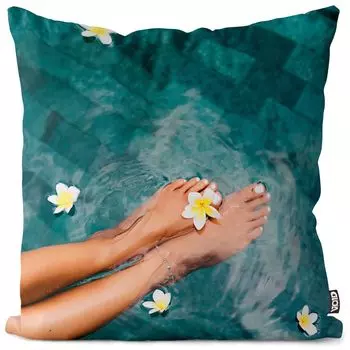 VOID Spa Flowers Чехол для подушки для бассейна Полиэстер Водонепроницаемая подушка для улицы и помещения Размер: 60 x 60 см