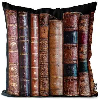VOID Старые книжные корешки, чехол для подушки, чехол для подушки, полиэстер, водонепроницаемый, для улицы, в помещении, размер подушки: 80 x 80 см