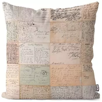 VOID Старые открытки Чехол на подушку из полиэстера Водонепроницаемая подушка для улицы и дома Размер: 60 x 60 см