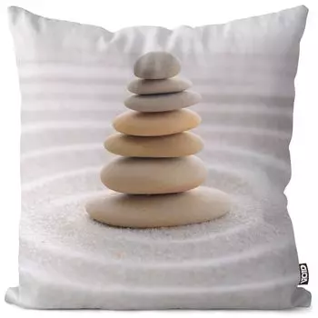 VOID Stones Sand Чехол на подушку по фен-шуй Полиэстер Водонепроницаемая подушка для улицы и дома Размер: 60 x 60 см