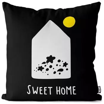 VOID Sweet Home Домашний дом Чехол на подушку Полиэстер Водонепроницаемая подушка для улицы и дома Размер: 60 x 60 см