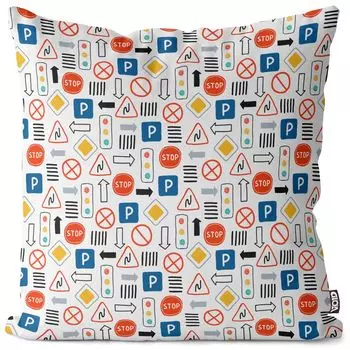 VOID светофоры и знаки, наволочка, наволочка, полиэстер, водонепроницаемый, для улицы, в помещении, размер подушки: 80 x 80 см