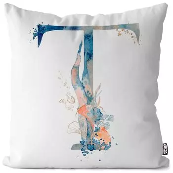 VOID T с буквами, название шрифта, чехол для подушки, чехол для подушки, полиэстер, водонепроницаемый, для улицы, в помещении, размер подушки: 80 x 80 см