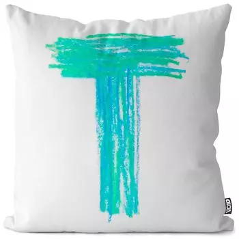 VOID T с буквенным названием, цветной карандаш, чехол на подушку, чехол из полиэстера, водонепроницаемый, для улицы, в помещении, размер подушки: 80 x 80 см