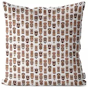VOID Tiki Masks Чехол на подушку Полиэстер Водонепроницаемая подушка для улицы и дома Размер: 80 x 80 см