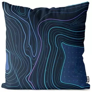 VOID Топография Пейзаж Чехол на подушку Полиэстер Водонепроницаемая подушка для улицы и дома Размер: 80 x 80 см