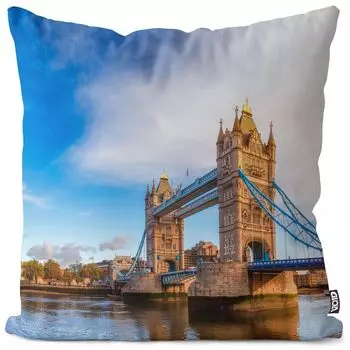 VOID Tower Bridge London Чехол на подушку Полиэстер Водонепроницаемая подушка для улицы и дома Размер: 60 x 60 см