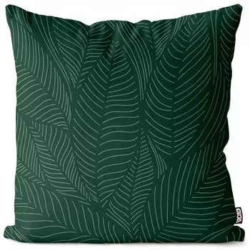 VOID Тропические листья Графический узор Чехол на подушку Полиэстер Водонепроницаемая подушка для улицы и дома Размер: 80 x 80 см