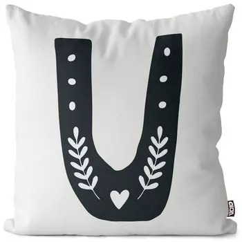 VOID U буквы натуральный чехол для подушки чехол для подушки из полиэстера водонепроницаемый для улицы в помещении, размер подушки: 80 x 80 см