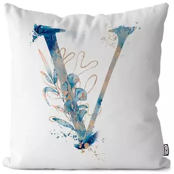 VOID V буквы имя шрифта чехол для подушки чехол для подушки из полиэстера водонепроницаемый для улицы в помещении, размер подушки: 80 x 80 см