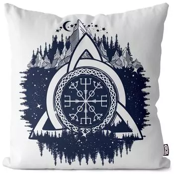 VOID Викингский кельтский герб Наволочка Полиэстер Водонепроницаемая подушка для улицы и дома Размер: 80 x 80 см