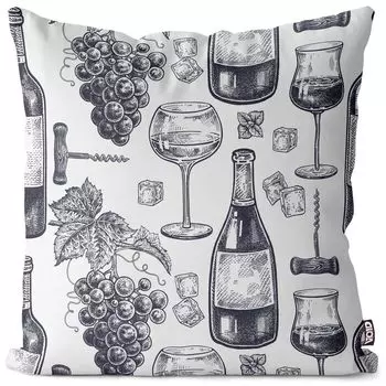 VOID Виноградная лоза Виноградарство Графический чехол для подушки Полиэстер Водонепроницаемая подушка для улицы и дома Размер: 80 x 80 см