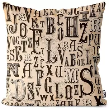 VOID Винтажный чехол для подушки с буквами алфавита, чехол для подушки, полиэстер, водонепроницаемая подушка для улицы и дома. Размер: 80 x 80 см.