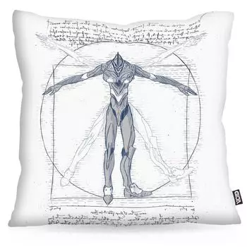 VOID Vitruvian Evangelion чехол на подушку чехол из полиэстера водонепроницаемый eva-01 аниме робот кайдзю, размер подушки: 80 x 80 см, цвет подушки: белый