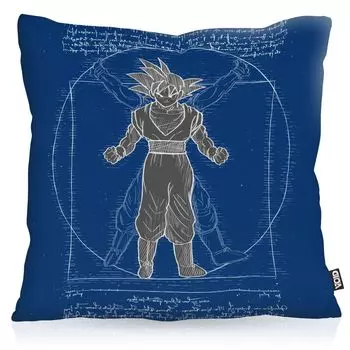 VOID Vitruvian Son Goku чехол на подушку чехол из полиэстера водонепроницаемый для улицы da vinci ball z roshi vegeta, размер подушки: 60 x 60 см, цвет подушки: синий